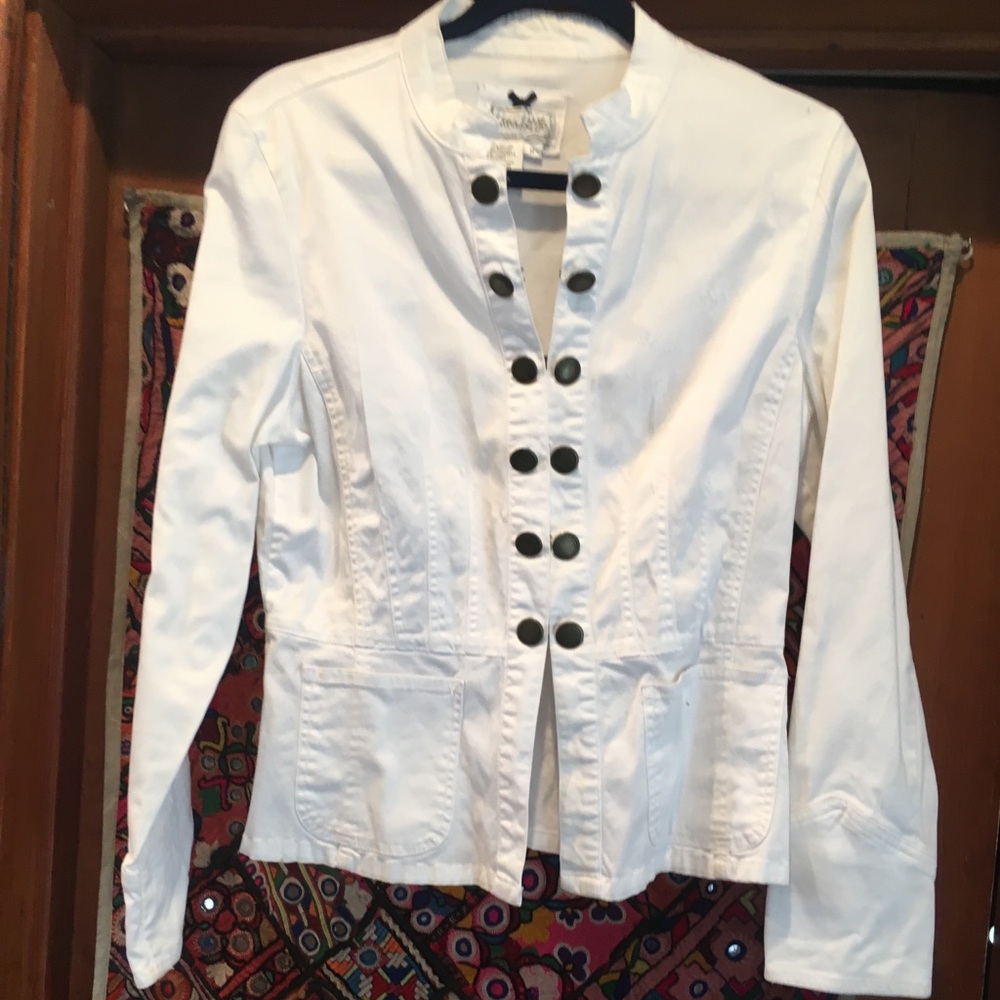 White Military Style jacket. EUC. Medium